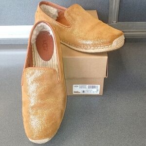 UGG Slip On Leather Metallic Espadrilles Sandrinne Shoes